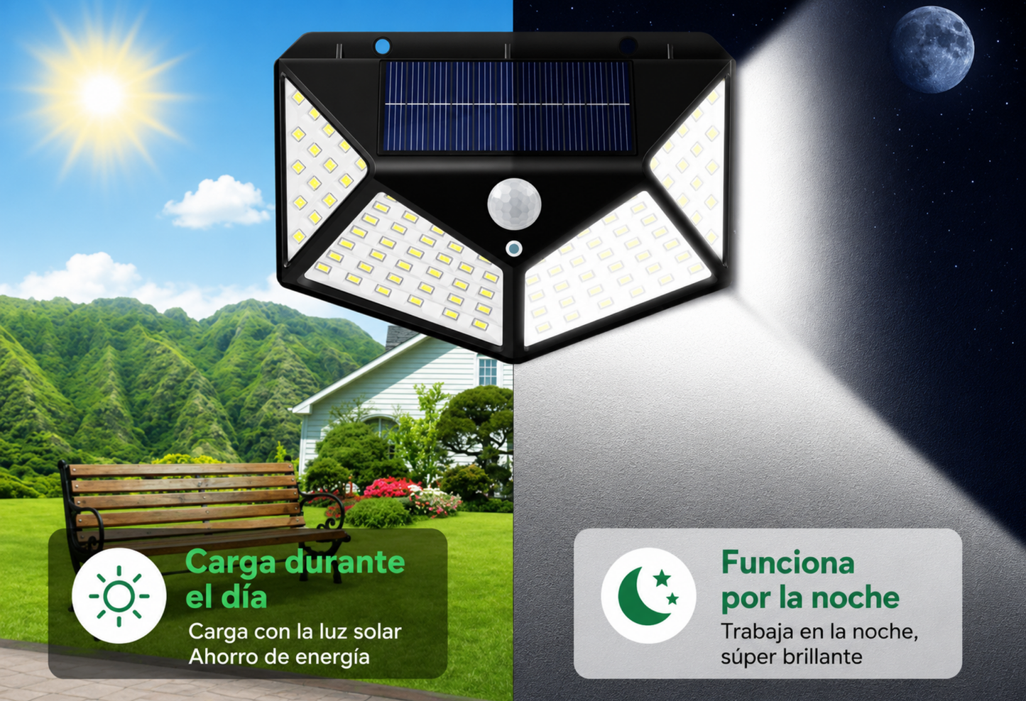Kit de Focos Solares Pro-Security 100™ (Packs de 2, 4 y 6 Unidades)