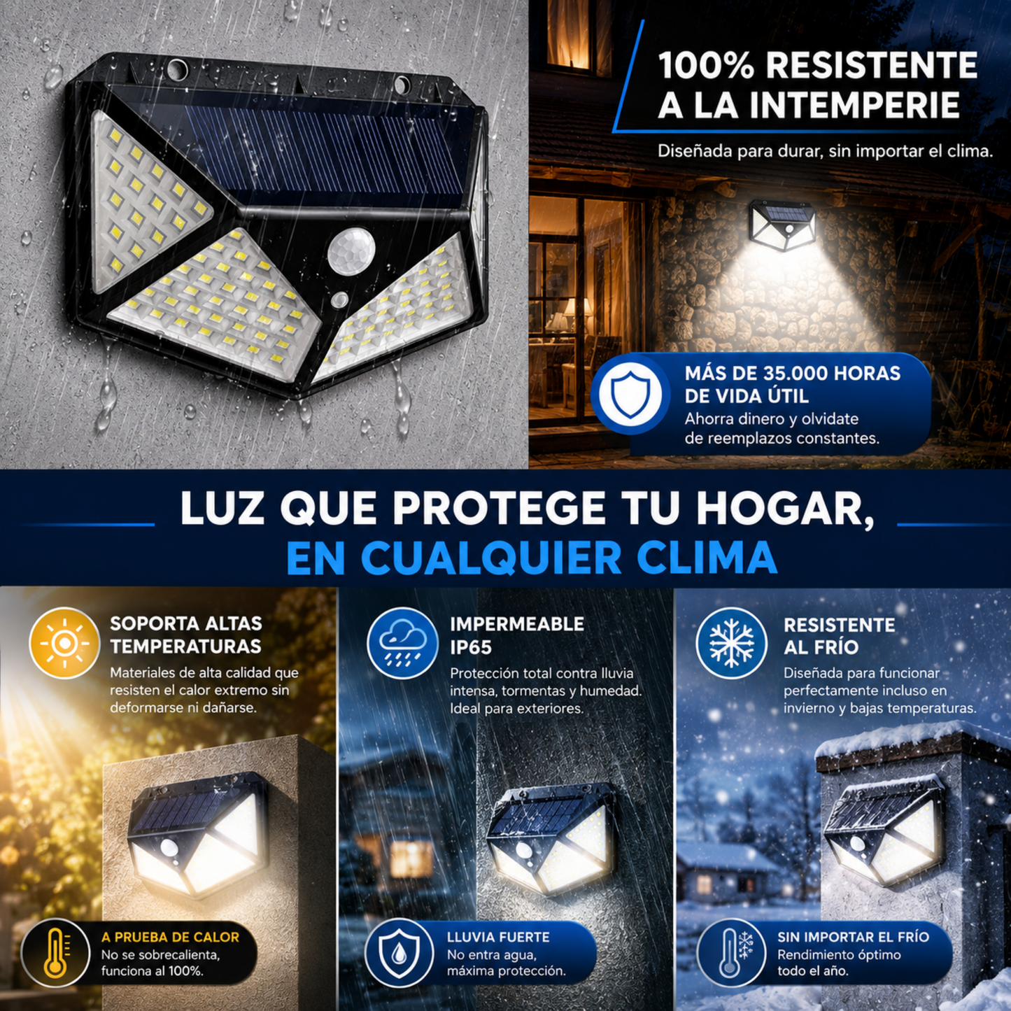 Kit de Focos Solares Pro-Security 100™ (Packs de 2, 4 y 6 Unidades)